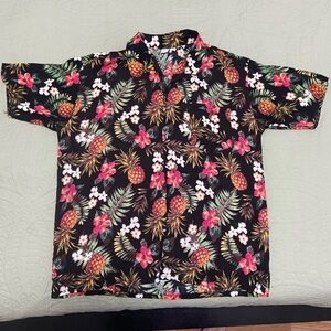 Tropical Black Floral Men's Shirt